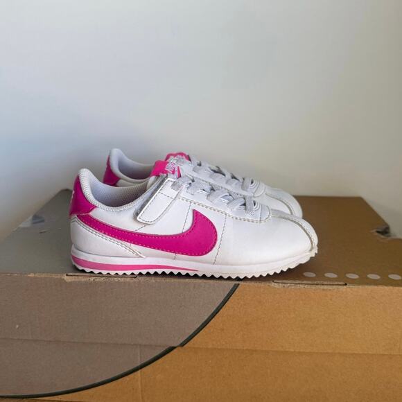 Nike Cortez Easyon White/Laser Fuchsia Toddler Sneakers - SZ 10 C - Picture 3 of 11